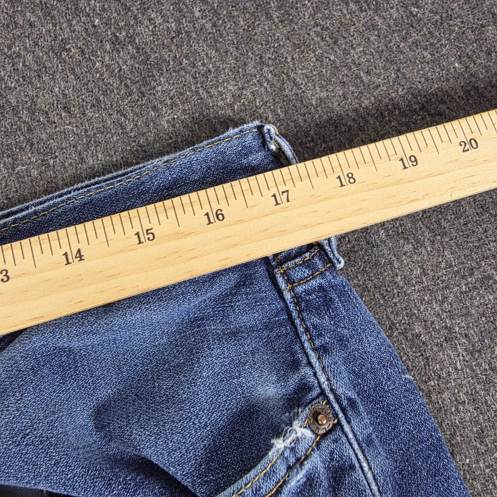 Levis 514 Mens Straight Fit Jeans 36x34 Measures 34x33 Med Wash Denim Distressed